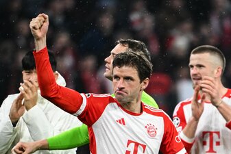 Der FC Bayern München um Führungsspieler Thomas Müller (M.) erreichte das Viertelfinale der Champions League. Der FC Bayern München um Führungsspieler Thomas Müller (M.) erreichte das Viertelfinale der Champions League.