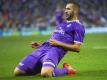 Real-Stürmer Karim Benzema erzielte einen Treffer gegen Espanyol Barcelona. Foto: Alejandro Garcia