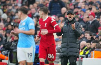 Coach Jürgen Klopp und der FC Liverpool trennten sich von Manchester City 1:1. Coach Jürgen Klopp und der FC Liverpool trennten sich von Manchester City 1:1.