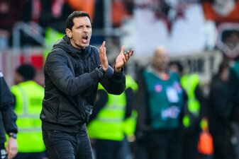 Dino Toppmöller spricht über den Rasen im Frankfurter Stadion. Dieser hatte beim Länderspiel für Aufsehen gesorgt. Dino Toppmöller spricht über den Rasen im Frankfurter Stadion. Dieser hatte beim Länderspiel für Aufsehen gesorgt.