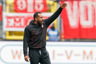 Düsseldorfs Trainer Daniel Thioune hofft im DFB-Pokal gegen Leverkusen auf einen Coup. Düsseldorfs Trainer Daniel Thioune hofft im DFB-Pokal gegen Leverkusen auf einen Coup.