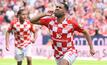 Der Mainzer Phillip Mwene jubelt nach seinem Treffer gegen Hoffenheim.