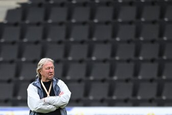Horst Hrubesch, Bundestrainer der Frauen-Nationalmannschaft. Horst Hrubesch, Bundestrainer der Frauen-Nationalmannschaft.