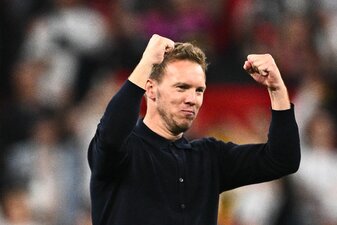 Bundestrainer Julian Nagelsmann feiert den Sieg. Bundestrainer Julian Nagelsmann feiert den Sieg.
