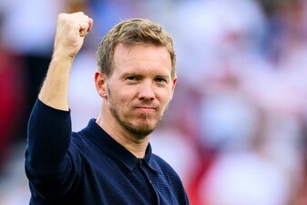 Bundestrainer Julian Nagelsmann jubelt nach dem Spiel. Bundestrainer Julian Nagelsmann jubelt nach dem Spiel.