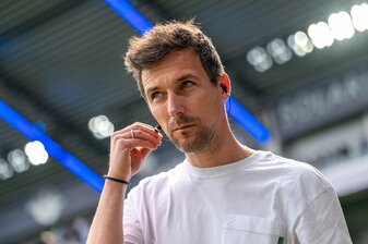 Hat beim Karlsruher SC noch einen Vertrag bis Sommer 2025: Trainer Christian Eichner. Hat beim Karlsruher SC noch einen Vertrag bis Sommer 2025: Trainer Christian Eichner.