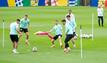 Die österreichische Fußball-Nationalmannschaft bei einer Trainingseinheit in Berlin.