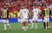 Die deutsche Mannschaft nach der Niederlage gegen Spanien. Im Mittelpunkt: Thomas Müller. Foto: Dean Mouhtaropoulos/Getty Images