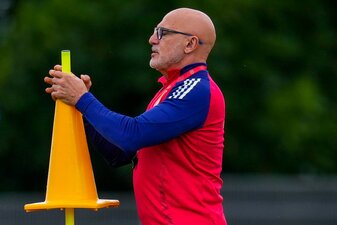 Er hat große Lust auf das Endspiel: Spaniens Cheftrainer Luis de la Fuente. Er hat große Lust auf das Endspiel: Spaniens Cheftrainer Luis de la Fuente.