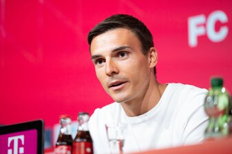 Mit einem Jahr Verspätung beim FC Bayern angekommen: Joao Palhinha. Mit einem Jahr Verspätung beim FC Bayern angekommen: Joao Palhinha.