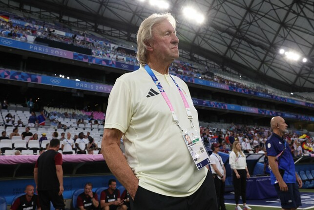 Hrubesch will mit den DFB-Frauen am Mittwoch ins Viertelfinale einziehen. Foto: Pascal Guyot/AFP via Getty Images