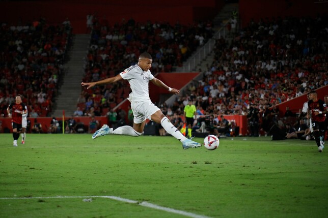 Reals Starstürmer Kylian Mbappé blieb bei seinem Ligadebüt torlos.