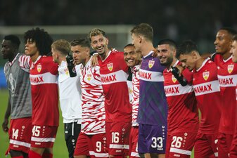 Nach dem 5:0-Kantersieg in Münster ist beim VfB das Lächeln zurück. Nach dem 5:0-Kantersieg in Münster ist beim VfB das Lächeln zurück.