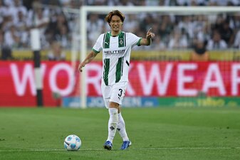 Ko Itakura spielt seit 2022 für Gladbach. | Foto: Christof Koepsel/Getty Images Ko Itakura spielt seit 2022 für Gladbach. | Foto: Christof Koepsel/Getty Images