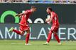 Letzter in der Ballbesitz-Tabelle, Erster in der Liga-Tabelle - Union Berlin, hier mit Robin Gosens und Josip Juranovic in Darmstadt, verblüfft die Bundesliga. Foto: Jörg Halisch/Getty Images.