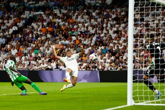 Endlich nicht mehr torlos in der spanischen Meisterschaft: Kylian Mbappé. Endlich nicht mehr torlos in der spanischen Meisterschaft: Kylian Mbappé.