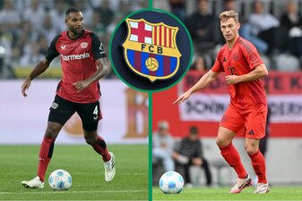 Wechseln Jonathan Tah und Joshua Kimmich nächstes Jahr zum FC Barcelona? | Fotos: Christof Koepsel/Getty Images, Sebastian Widmann/Getty Images & David Ramos/Getty Images; Edit: Fussballeck Wechseln Jonathan Tah und Joshua Kimmich nächstes Jahr zum FC Barcelona? | Fotos: Christof Koepsel/Getty Images, Sebastian Widmann/Getty Images & David Ramos/Getty Images; Edit: Fussballeck