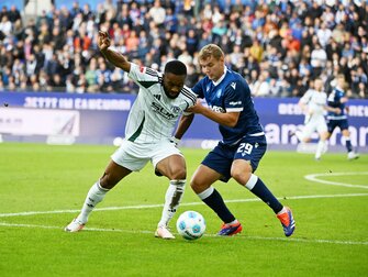 Lasse Günther (r.) und der KSC haben in der laufenden Saison noch nicht verloren. Lasse Günther (r.) und der KSC haben in der laufenden Saison noch nicht verloren.