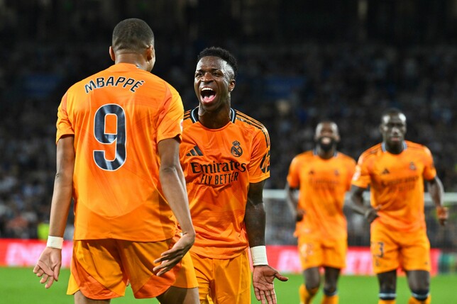 Kylian Mbappé und Vinicius Junior haben beide beim Auswärtsieg in San Sebastian per Elfmeter getroffen.