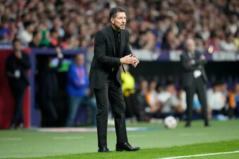 Atléticos Trainer Diego Simeone stichelt gegen seinen ehemaligen Torwart. Atléticos Trainer Diego Simeone stichelt gegen seinen ehemaligen Torwart.