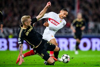 Brachte den VfB gegen Prag früh in Führung: Enzo Millot (r.). Brachte den VfB gegen Prag früh in Führung: Enzo Millot (r.).