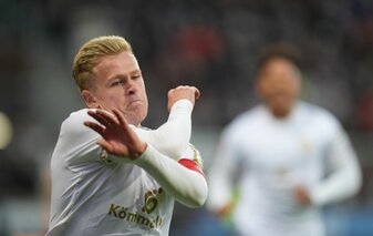 Nach doppeltem Torjubel für Mainz als Havertz-Ersatz zur Nationalmannschaft: Jonathan Burkardt. Nach doppeltem Torjubel für Mainz als Havertz-Ersatz zur Nationalmannschaft: Jonathan Burkardt.