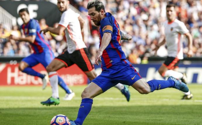 Lionel Messi machte den 3:2-Siegtreffer für Barcelona. Foto: Biel Alino
<br>dpa-infocom GmbH
