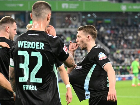 Auswärtsmacht Bremen gewinnt auch in Wolfsburg