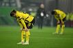 Dortmund in der Krise: Marcel Sabitzer steht nach dem Pokal-Aus in Wolfsburg enttäuscht auf dem Feld.