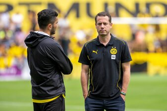 BVB-Boss Lars Ricken diskutiert nicht über Trainer Nuri Sahin (links) BVB-Boss Lars Ricken diskutiert nicht über Trainer Nuri Sahin (links)
