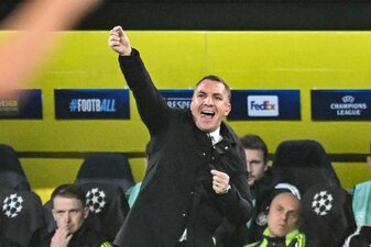 Celtic-Trainer Brendan Rodgers empfängt RB Leipzig in der Königsklasse. Celtic-Trainer Brendan Rodgers empfängt RB Leipzig in der Königsklasse.