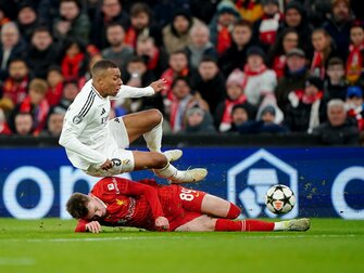 Kylian Mbappe erlebte auch in Liverpool einen gebrauchten Abend. Kylian Mbappe erlebte auch in Liverpool einen gebrauchten Abend.