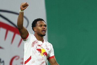 Konnte über zwei Tore und einen Sieg von RB Leipzig jubeln: Lois Openda. Konnte über zwei Tore und einen Sieg von RB Leipzig jubeln: Lois Openda.