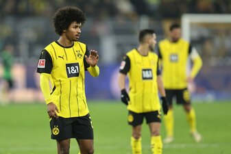 BVB gegen 1899 Hoffenheim 1:1: Auch das Comeback von Karim Adeyemi (l.) konnte Borussia Dortmund keine Wende bescheren. Foto: Christof Koepsel/Getty Images BVB gegen 1899 Hoffenheim 1:1: Auch das Comeback von Karim Adeyemi (l.) konnte Borussia Dortmund keine Wende bescheren. Foto: Christof Koepsel/Getty Images