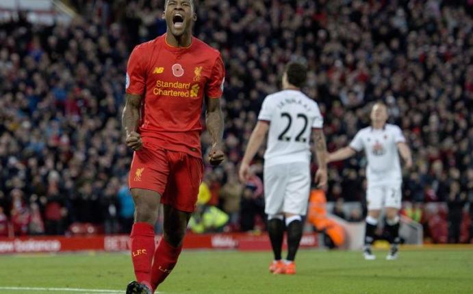 Georginio Wijnaldum feiert seinen Treffer für Liverpool zum 6:1-Sieg gegen den FC Watford. Foto: Peter Powell
<br>dpa-infocom GmbH