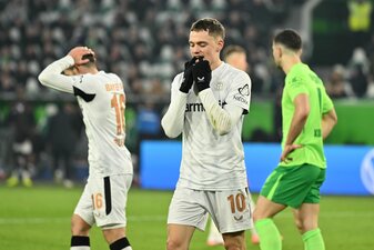 Leverkusener Frust: Der eingewechselte Florian Wirtz beim 0:0 in Wolfsburg. Leverkusener Frust: Der eingewechselte Florian Wirtz beim 0:0 in Wolfsburg.