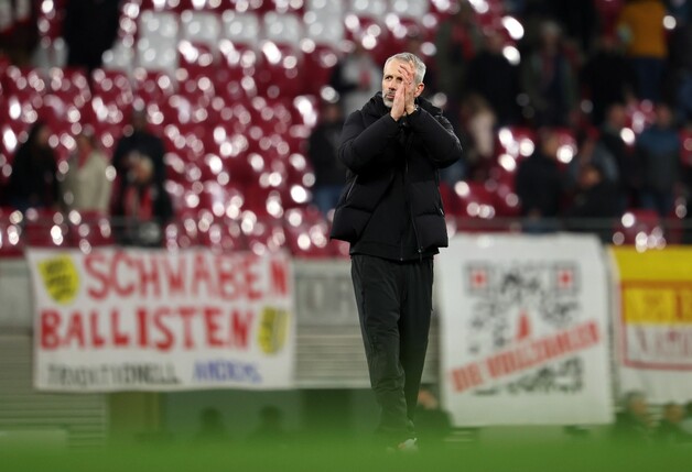 Marco Rose bedankt sich bei den Fans für die Unterstützung.