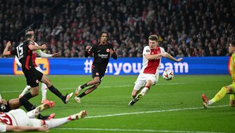 Eintracht Frankfurt darf auf den Einzug ins Viertelfinale der Europa League hoffen. Eintracht Frankfurt darf auf den Einzug ins Viertelfinale der Europa League hoffen.
