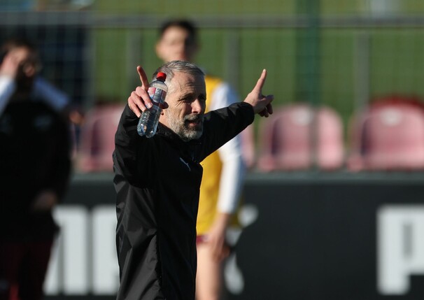 Marco Rose beim Training von RB Leipzig.