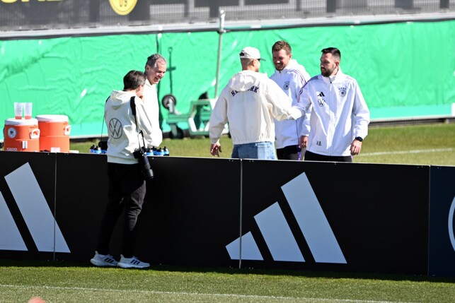Niclas Füllkrug kam beim Training der Nationalmannschaft vorbei. 