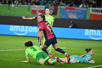 Jubelt jetzt für den FC Barcelona: Die ehemalige Wolfsburgerin Ewa Pajor. Jubelt jetzt für den FC Barcelona: Die ehemalige Wolfsburgerin Ewa Pajor.