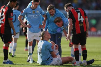 Erling Haaland fällt bei Manchester City vorerst verletzt aus Erling Haaland fällt bei Manchester City vorerst verletzt aus