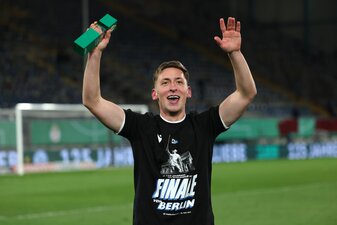 Torschütze Marius Wörl fährt mit Drittligist Bielefeld nach Berlin. Torschütze Marius Wörl fährt mit Drittligist Bielefeld nach Berlin.