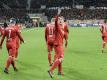 Emil Forsberg (3.v.r.) traf und leitete die Wende ein (Quelle: PIXATHLON/SID)