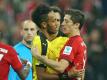Top-Stürmer im Duell: Aubameyang und Lewandowski (Quelle: FIRO/SID)