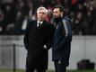 Davide Ancelotti (r), Sohn von Real Madrid-Coach Carlo Ancelotti (l.), ist als Trainerkandidat bei RB Leipzig im Gespräch.
