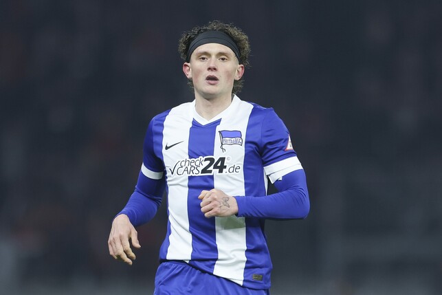 Ein Statement: Fabian Reese hat bei Hertha BSC verlängert. Foto: Maja Hitij/Getty Images