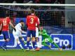 Leverkusens Kevin Volland (2.v.l.) erzielt das Tor zum 1:0 gegen ZSKA Moskau. Foto: Federico Gambarini
<br>dpa-infocom GmbH
