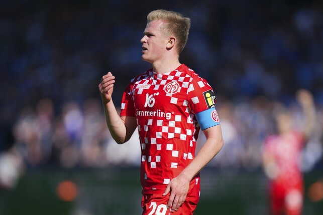 Wechsel rückt näher: Jonathan Burkhardt verlässt Mainz 05 im Sommer wohl Richtung Frankfurt. Foto: Pau Barrena/Getty Images