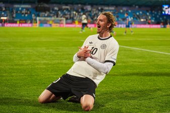 NITRA, SLOVAKIA - JUNE 12: Nick Woltemade of U21 Germany celebrates after scoring the team's second goal during the UEFA European Under-21 Championship 2025 Group Stage match between Germany and Slove NITRA, SLOVAKIA - JUNE 12: Nick Woltemade of U21 Germany celebrates after scoring the team's second goal during the UEFA European Under-21 Championship 2025 Group Stage match between Germany and Slove